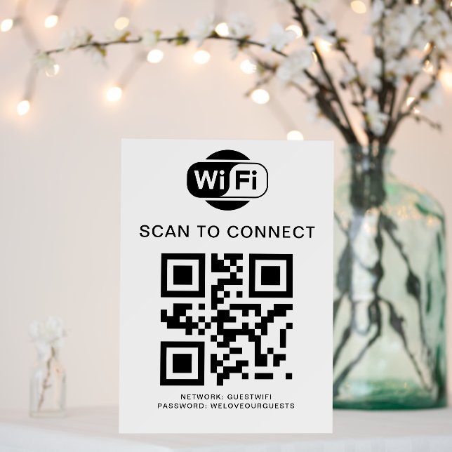 Wifi Password | QR Code Scan to Connect Foam Board (In Situ (Wedding))
