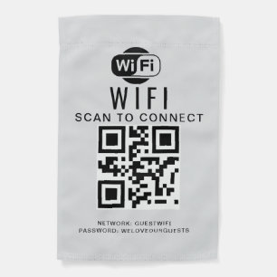 Wifi Password   QR Code Scan to Connect Garden Flag