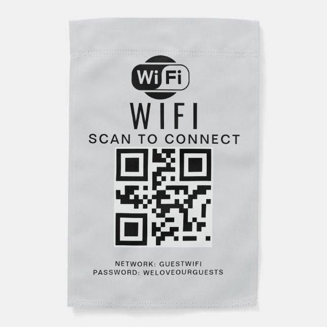 Wifi Password | QR Code Scan to Connect Garden Flag (Front)