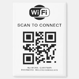 Wifi Password QR Code Scan to Connect Magnet
