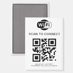Wifi Password   QR Code Scan to Connect Magnet