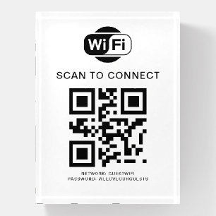 Wifi Password   QR Code Scan to Connect Paperweight