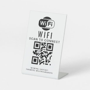 Wifi Password   QR Code Scan to Connect Pedestal Sign