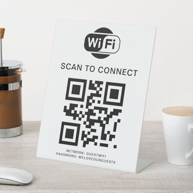 Wifi Password | QR Code Scan to Connect Pedestal Sign (In SItu)