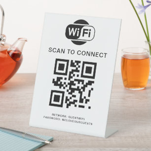 Wifi Password QR Code Scan to Connect Pedestal Sign
