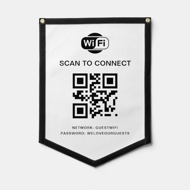 Wifi Password | QR Code Scan to Connect Pennant (Front)