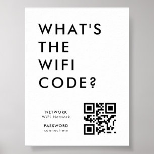 Wifi Password QR Code Scan to Connect Poster