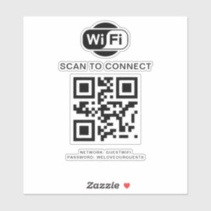 Wifi Password QR Code Scan to Connect Sticker
