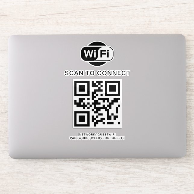Wifi Password | QR Code Scan to Connect Sticker (Computer)
