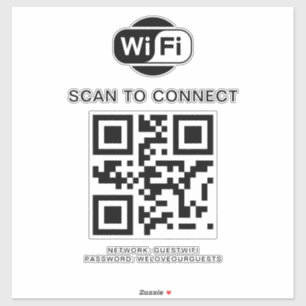 Wifi Password QR Code Scan to Connect Sticker