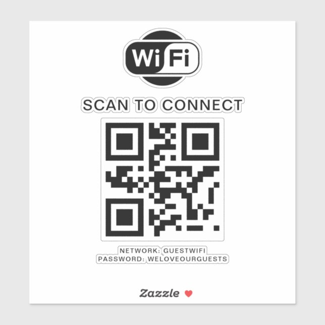 Wifi Password | QR Code Scan to Connect Sticker (Sheet)