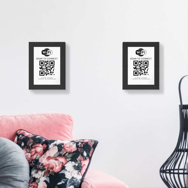 Wifi Password | QR Code Scan to Connect Wall Art Sets (Livingroom)