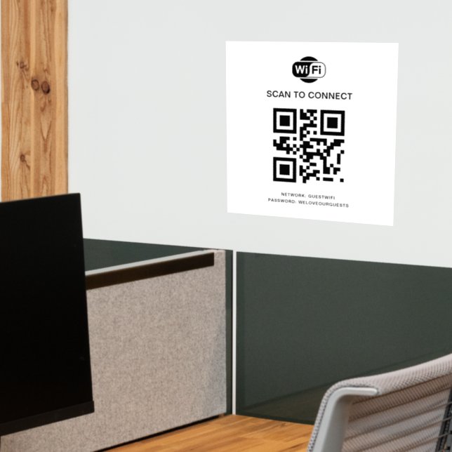 Wifi Password | QR Code Scan to Connect Wall Decal (Office 2)