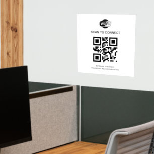 Wifi Password QR Code Scan to Connect Wall Decal