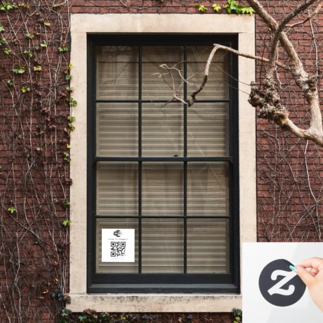 Wifi Password | QR Code Scan to Connect Window Cling (Home Window)