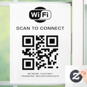 Wifi Password QR Code Scan to Connect Window Cling