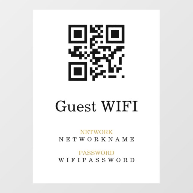 Wifi Password | QR Code Scan to Connect  Window Cling (Sheet)