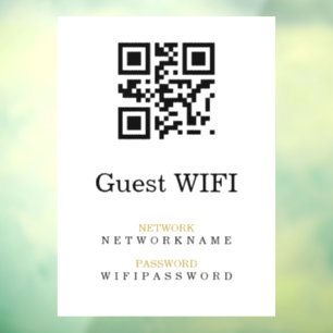 Wifi Password   QR Code Scan to Connect  Window Cling