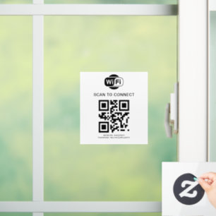 Wifi Password QR Code Scan to Connect Window Cling