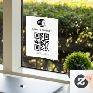 Wifi Password QR Code Scan to Connect Window Cling