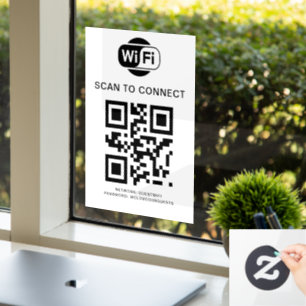 Wifi Password QR Code Scan to Connect Window Cling