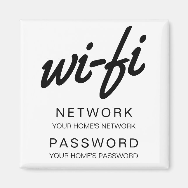 Wifi Password Refrigerator Magnet (Front)