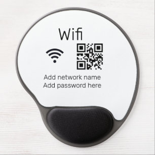 Wifi password sign add Q R code here details here Gel Mouse Pad