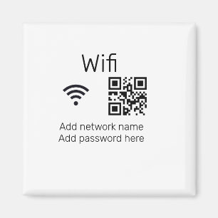 Wifi password sign add Q R code here details here Magnet