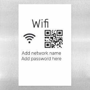Wifi password sign add Q R code here details here  Magnetic Dry Erase Sheet
