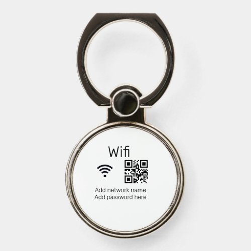 Wifi password sign add Q R code here details here  Phone Ring Stand