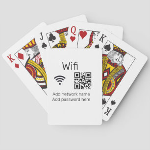 Wifi password sign add Q R code here details here Poker Cards