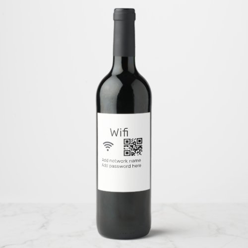 Wifi password sign add Q R code here details here  Wine Label