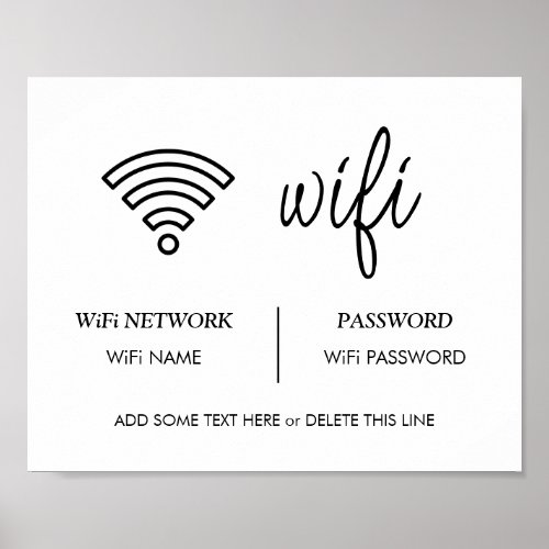Wifi Password Sign Airbnb Guest Room Sign