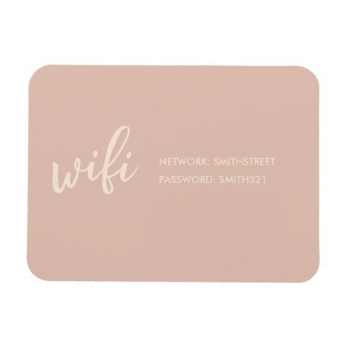 WIFI Password Sign Beige Blush Magnet