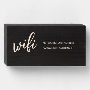 WIFI Password Sign Distressed Dark Wood Look