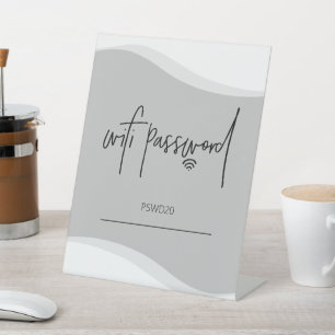 Wifi Password Table Top Sign - gray