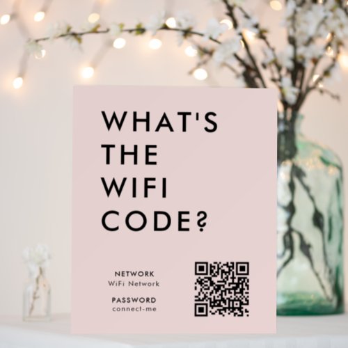 Wifi Password  Whats the WiFi Code QR Code Pink Foam Board