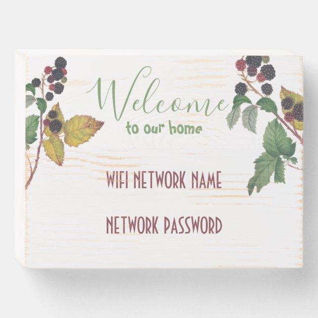 Wifi Password Wooden Box Sign (Front Horizontal)