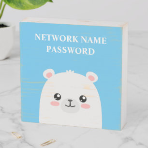 Wifi Polar Bear Wooden Box Sign