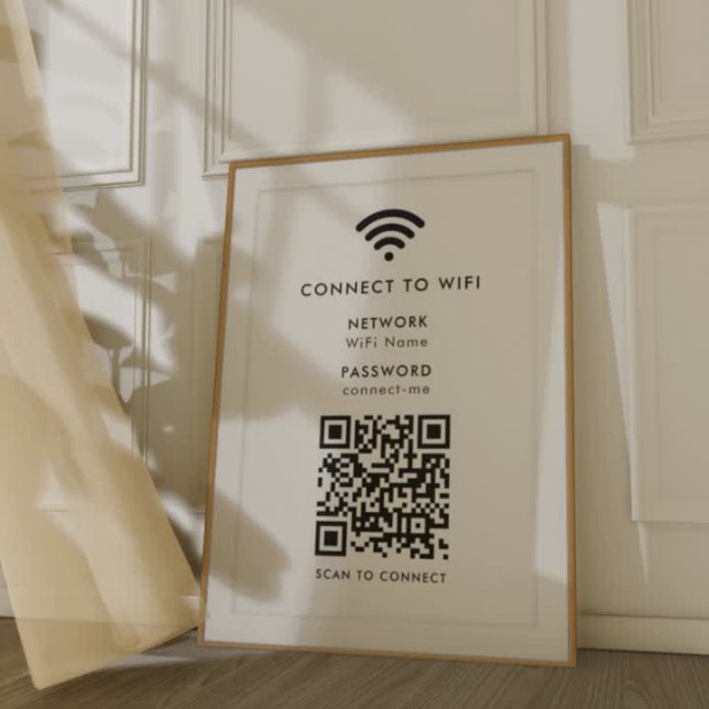 WiFi Poster Print | QR Code Connect Network Sign | Zazzle