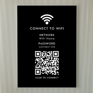 WiFi Poster Print   QR Code Connect Network Sign