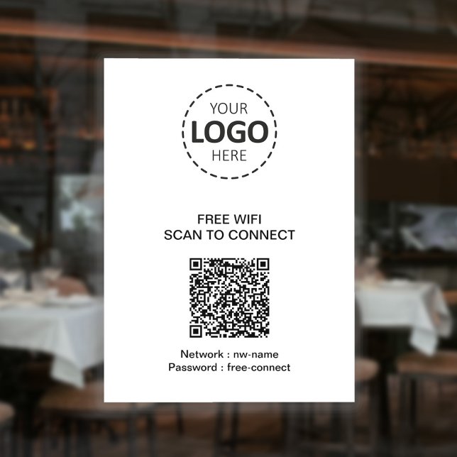  WIFI QR Code and Business Logo Window Sign (Creator Uploaded)
