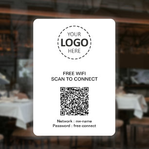 WIFI QR Code and Logo Window Sign