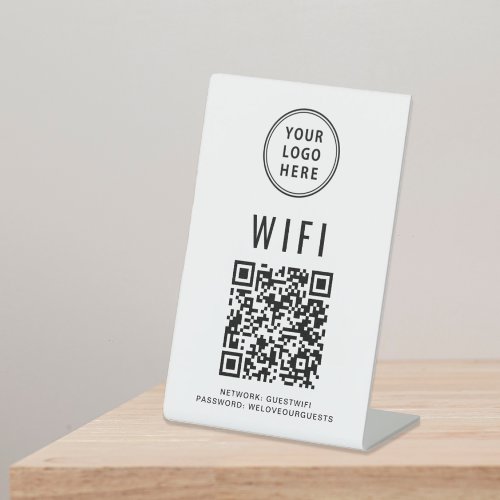 Wifi QR Code Business Logo Scan To Connect Pedestal Sign