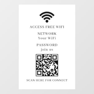 WiFi QR Code Connect Network Wall Decal