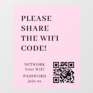 WiFi QR Code Connect Network Wall Decal