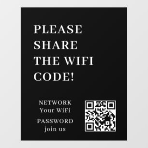 WiFi QR Code Connect Network Window Decal