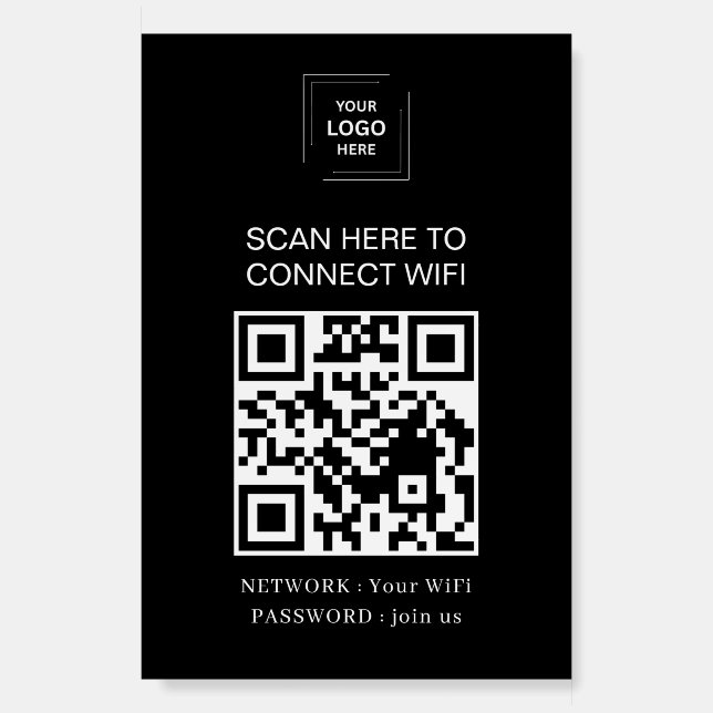 WiFi QR Code Foam Board Sign | Scan to Connect (Front)