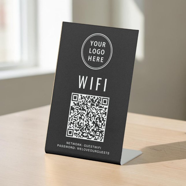 Wifi QR Code Logo Black Scan To Connect Pedestal Sign (Wifi QR Code Logo Black Scan To Connect Pedestal Sign)