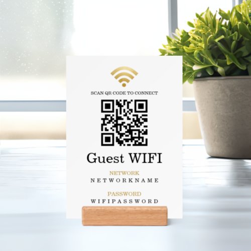 Wifi QR Code Password and Network Personalized  Holder